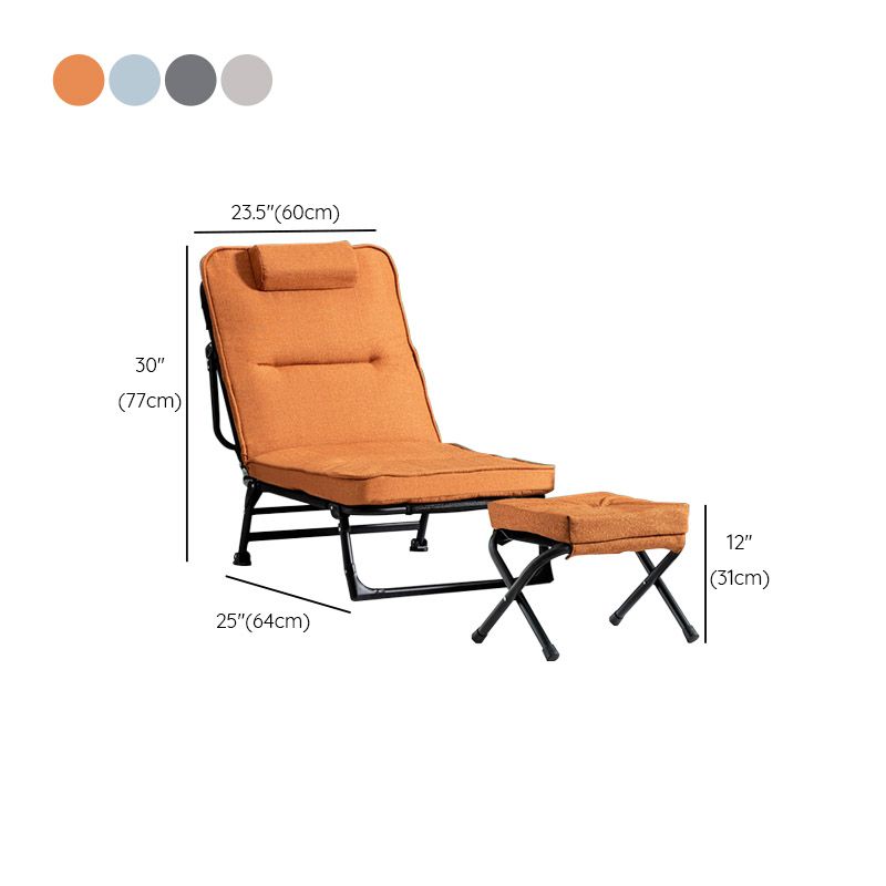 Metal Frame Foldable Standard Recliner Cotton Blend Recliner Chair