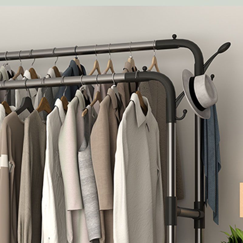 Modern Coat Hanger Hanging Rail Storage Shelves Hooks Metal Coat Rack