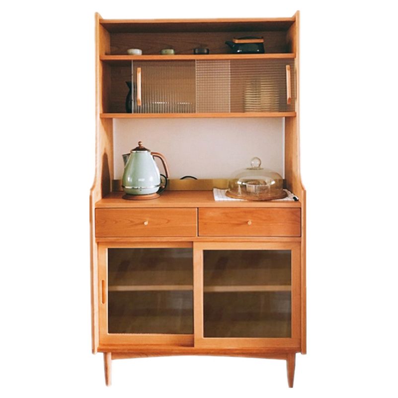 Modern Display Hutch Buffet Glass Door Hutch Cabinet for Dining Room