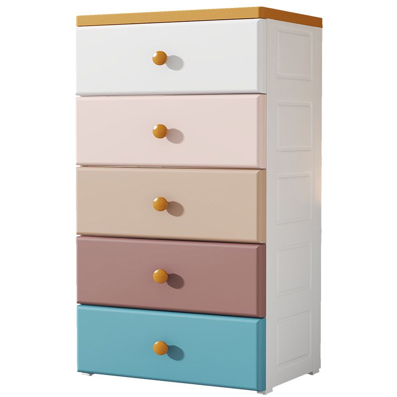 Contemporary Plastic Kids Nightstand Vertical Nursery Dresser for Home