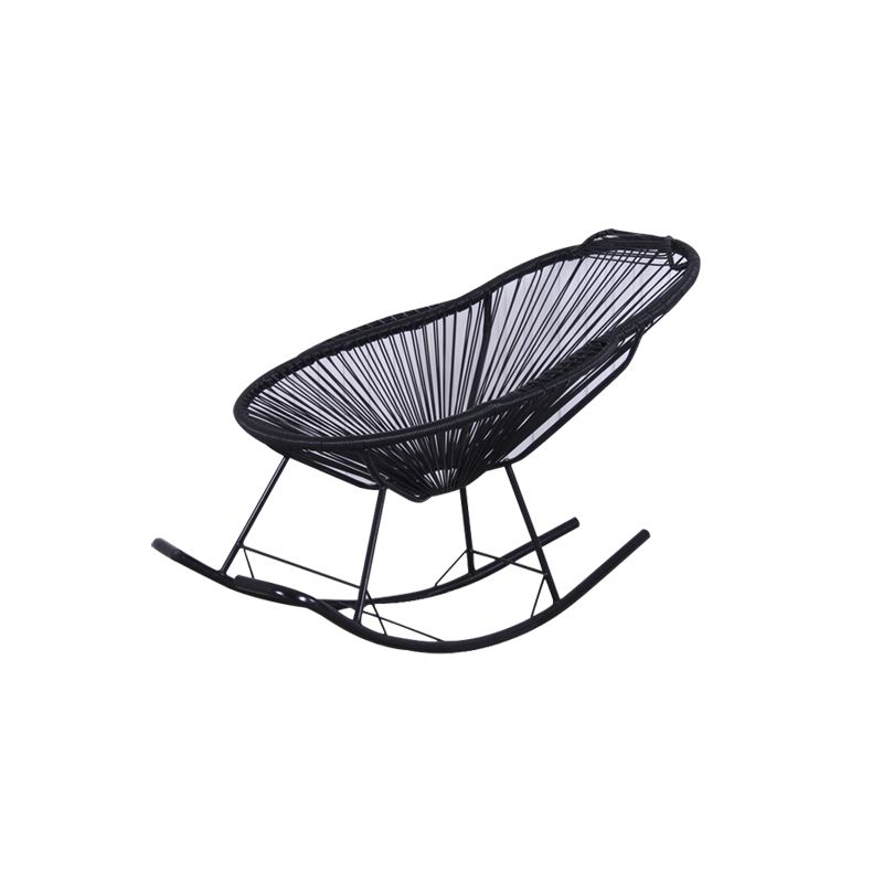 PE Rattan Iron Base Lazy Sofa Chair Leisure Lounge Rocking Chair