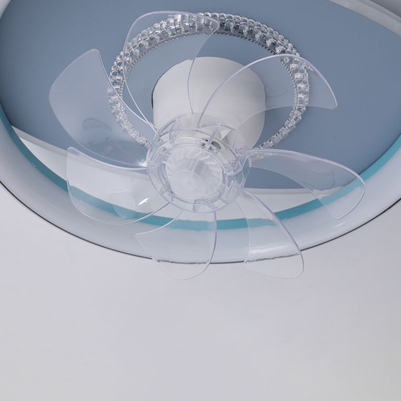 7-Blade LED Ceiling Fan Modernism Metallic Fan with Light for Room