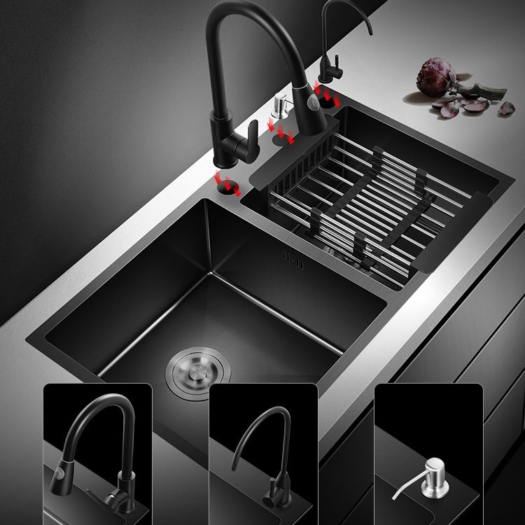 Modern Style Kitchen Sink Stainless Steel Drop-In Kitchen Sink with Drain Strainer Kit