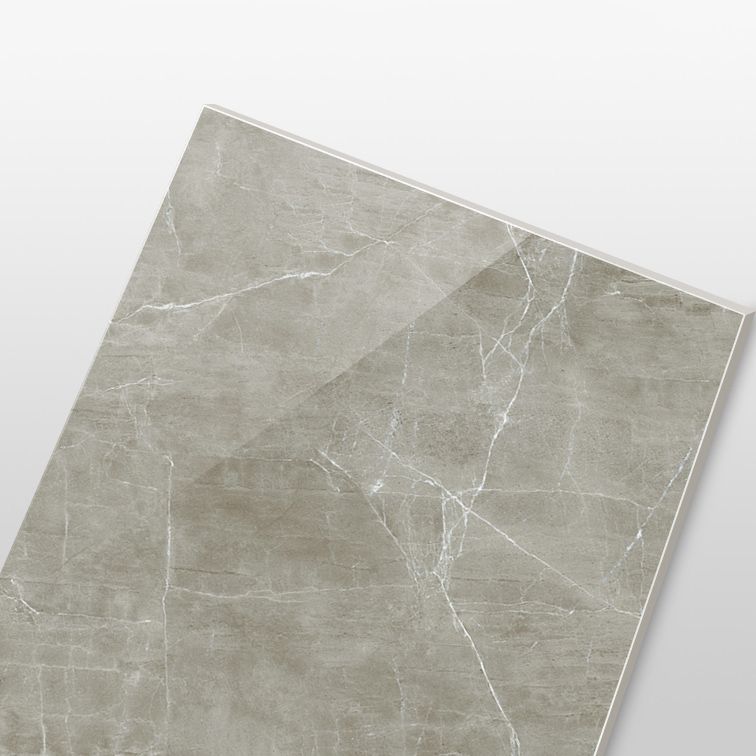 Polished Marbling Floor Tile Straight Edge Rectangle Singular Tile