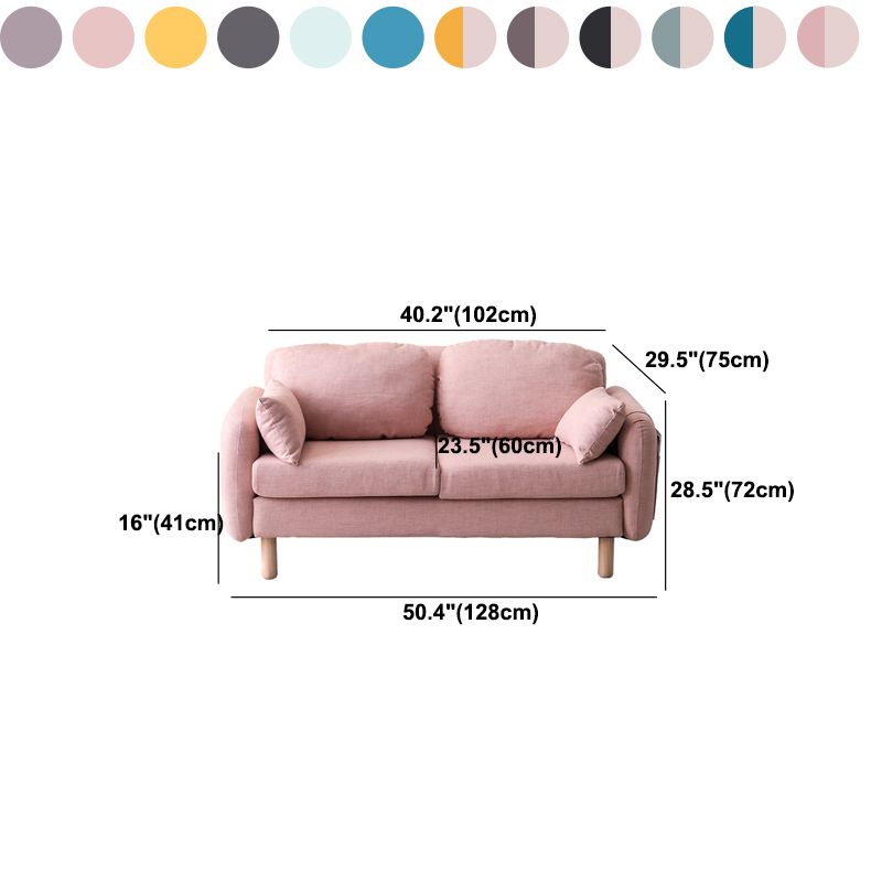 Contemporary Square Arm Sofa Linen Standard Sofa for Living Room, Apartment