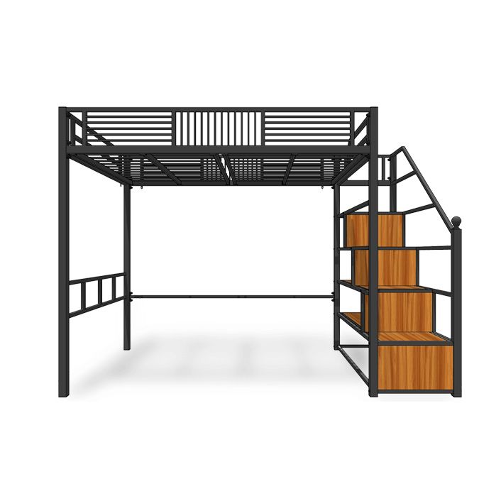 Gender Neutral Kids Bed No Theme Metal Loft Bed with Mattress