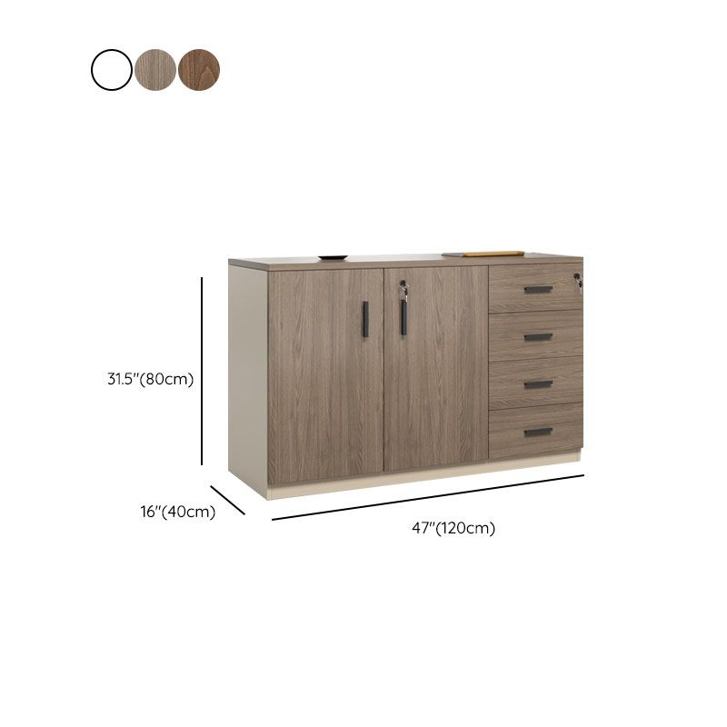 Nordic Style File Cabinet Solid Wood Frame Lateral File Cabinet Office