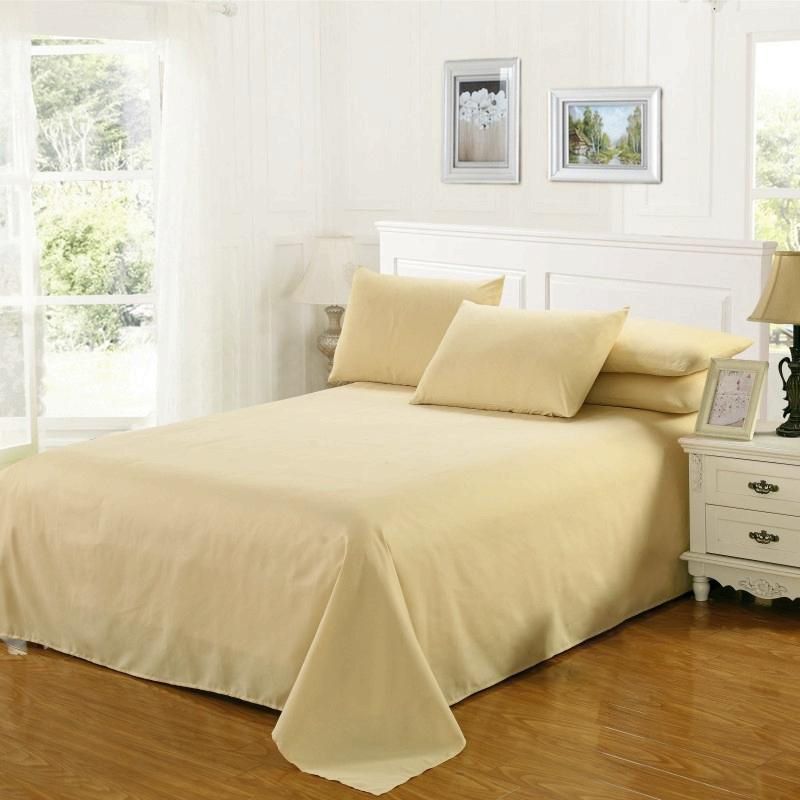 Polyester Bed Sheet 3-Piece Solid Color Fade Resistant Sheet Sets