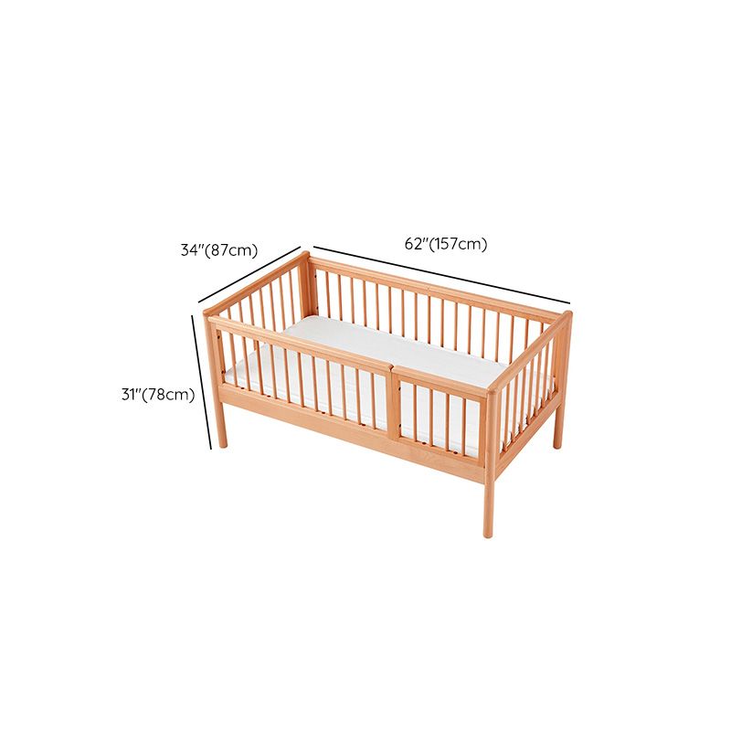 Washed Natural Nursery Crib Modern Nursery Crib with Mattress