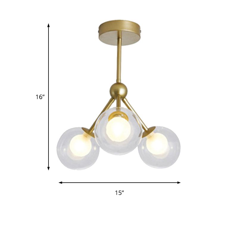 Modern Style Modo Chandelier 3 Lights Metal Flush Mount Light for Kid Bedroom Restaurant