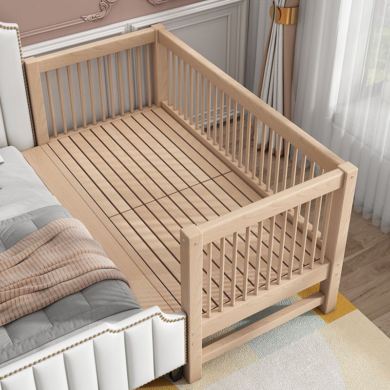 Solid Wood Crib 2-in-1 Convertible Crib with Mattress and Guardrails