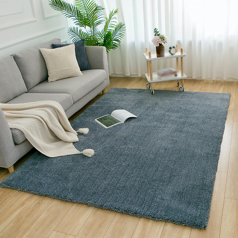 Brown Modern Carpet Solid Color Polyester Rug Easy Care Washable Rug for Living Room