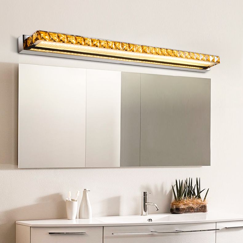 Lámparas de pared de tocador rectangular Luces de tocador de cristal de estilo de lujo modernos