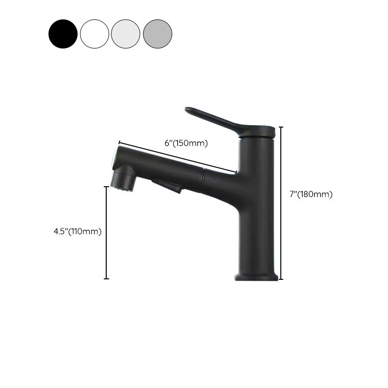 Pull-out Simple Bathroom Sink Faucet 1 Hole Single Handle Faucet