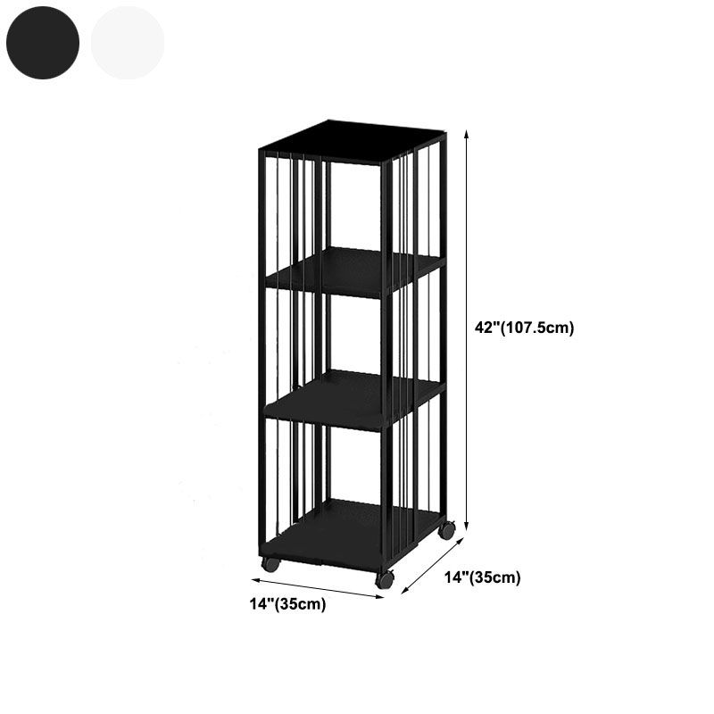 Modern Metal Bookshelf Standard Vertical Bookcase in Burnish