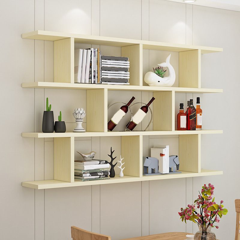 Wall Unit Open Bookcase Modern Engineered Wood Shelf Bookcase for Home