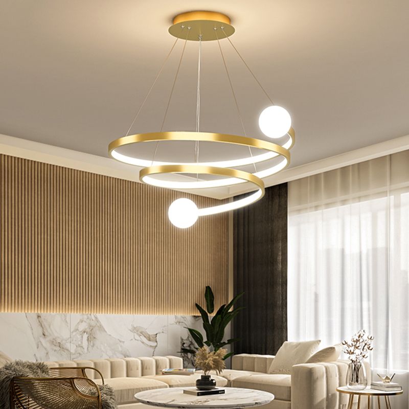 Minimalist Linear Chandelier Aluminum LED Chandelier Pendant for Living Room