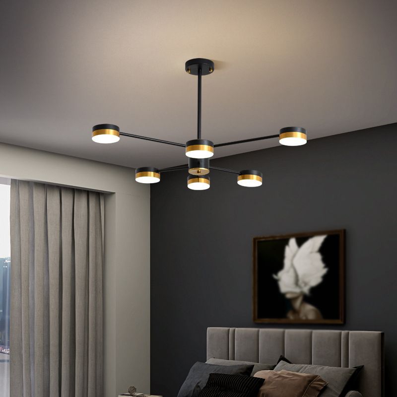 Multi Light Circular Branch Hanging Lights Modern Style Metal Hanging Lighting for Study