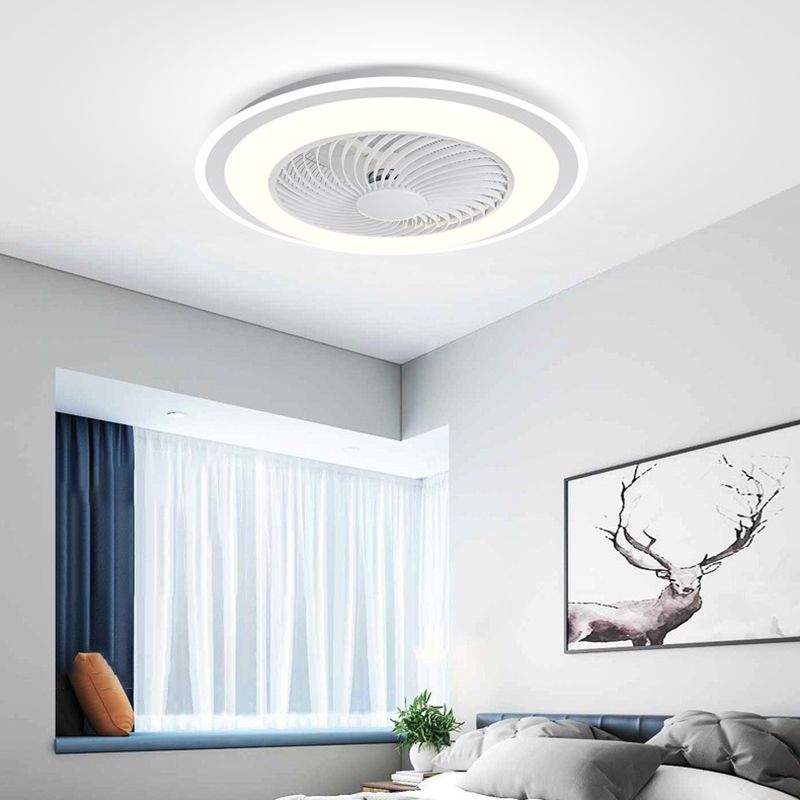 Dortoir rond ventilateur de plafond LED métallique