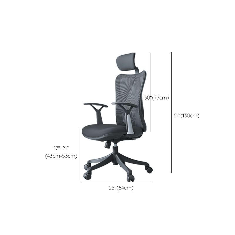 Fixed Arms Office Chair Modern Adjustable Seat Height Swivel Chair with Wheels