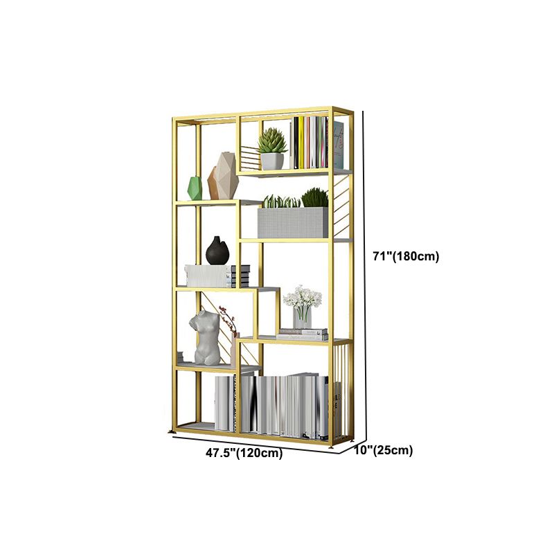 Glam Book Shelf Metal Etagere Open Shelf Bookcase for Bedroom