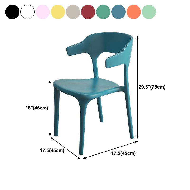 Contemporary Style Chair Armless Chair for Kitchen with Plastic Legs