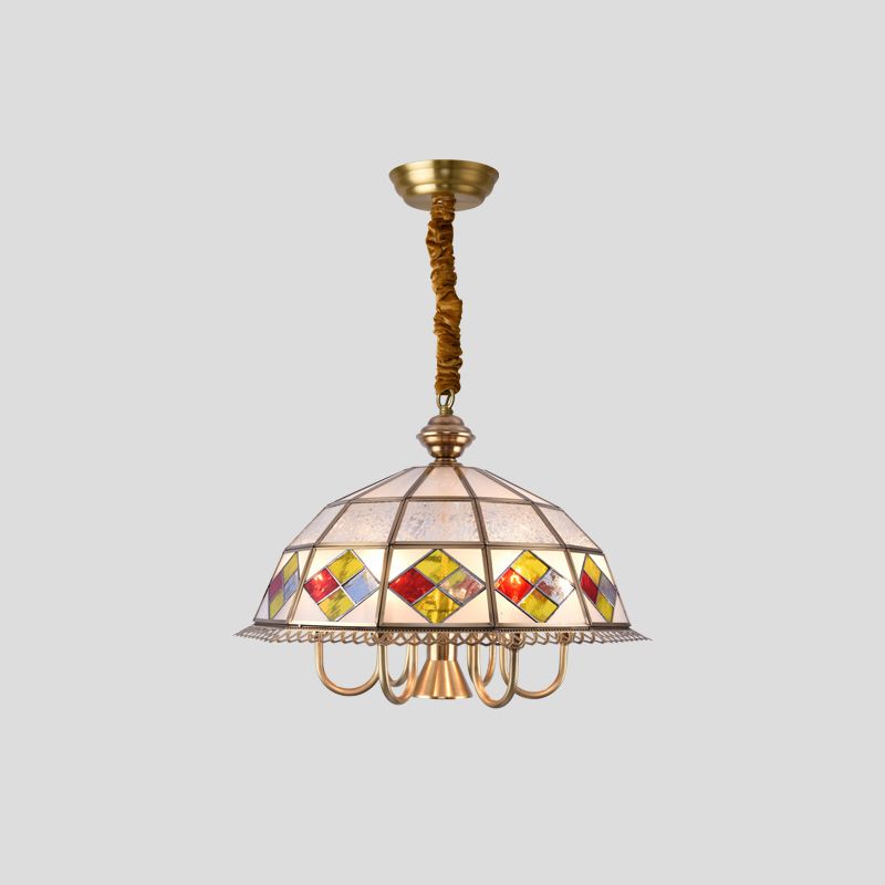 Nickel Geometric en forme de lustre pendentif Light Classic Grosted Glass Dining Room Hanging Light