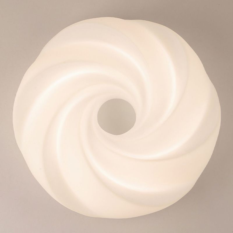 LED Modern Metal Flush Mount Cookie Shape Ceiling Light with Plastic Shade for Living Room