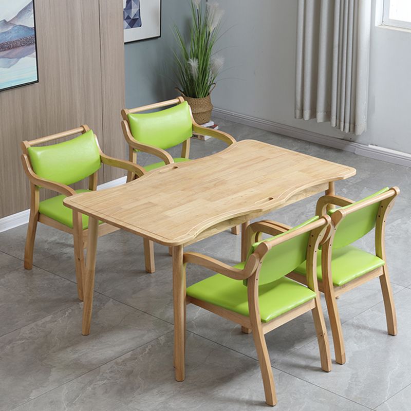 1/3/5 Piece Modern Style Dining Room Table and Chair Set with Solid Wood