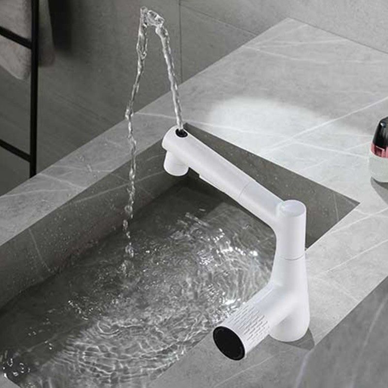 Knob Handle Vessel Faucet Modern White Vessel Sink Bathroom Faucet