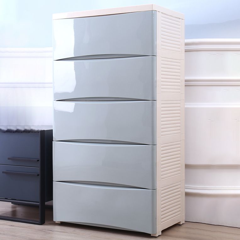 Lingerie Chest Contemporary Vertical Plastic Chest with Drawers for Bedroom