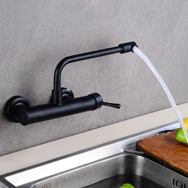 Contemporary 1-Handle Bar Faucet 2 Hole Kitchen Faucet in Black