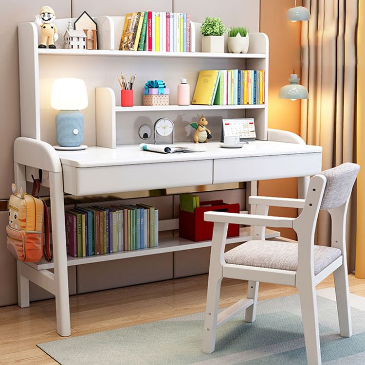 Light Children's Desk Adjustable Study Desk with Storage Shelves