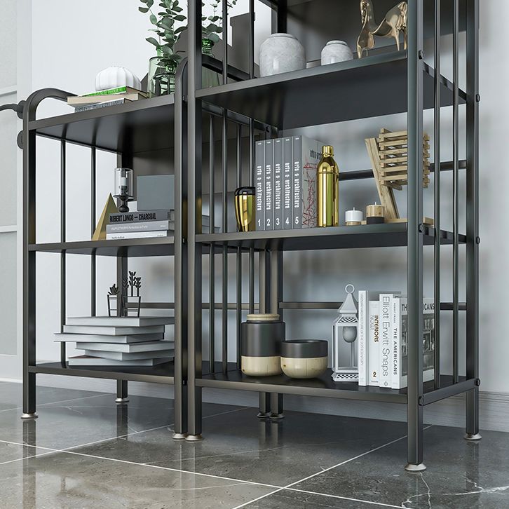 Industrial Freestanding Shelf Bookcase Metal Black Cube Storage Bookcase