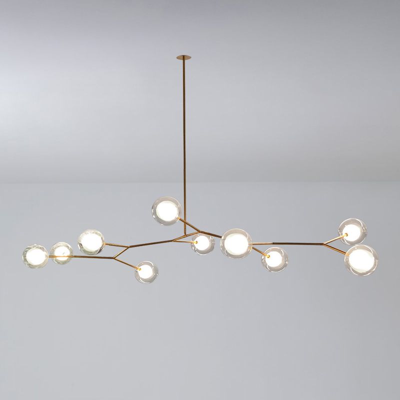 Nordic Modern Dining Island Light Glass Shade Chandelier Light Fixture for Dining Room