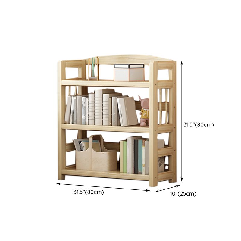 Scandinavian Standard Kids Bookcase Natural Solid Wood Freestanding Shelf