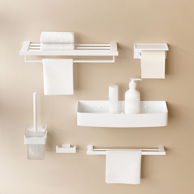 Modern White Bathroom Accessory Set Stainless Steel Bath Hardware Set