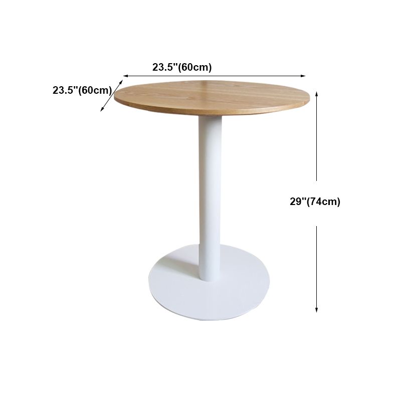 White Modern Style Round Table in Metal Milk Tea Shop Bar Table