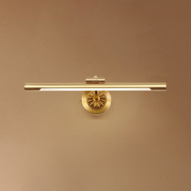 Mid Century Modern Wall Sconces Tube Brass LED Vanity Lighting for Bathroom