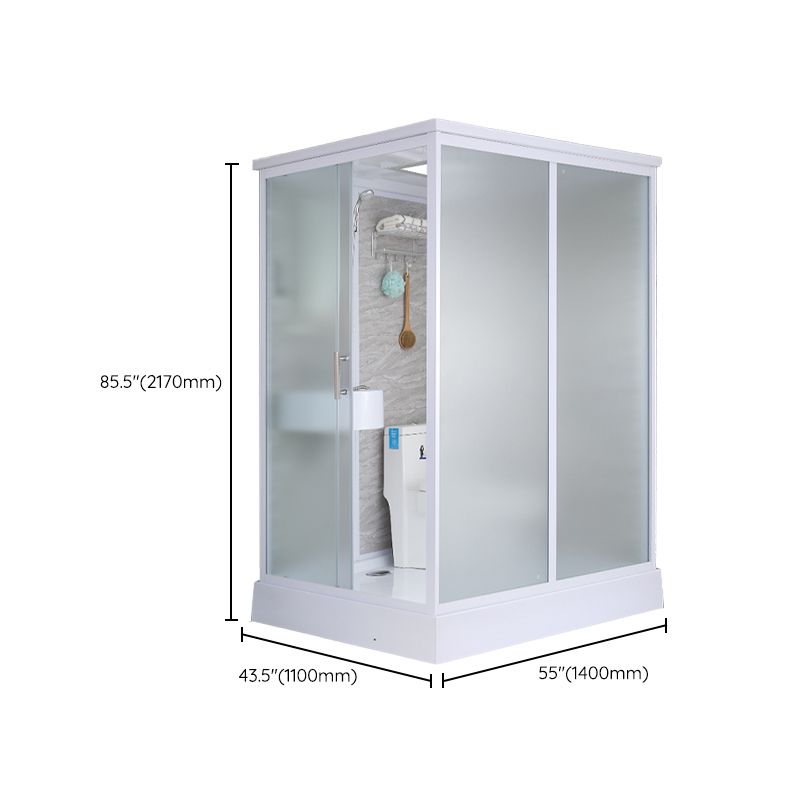 Framed Corner Shower Enclosure Rectangle Shower Enclosure with Faucet Included