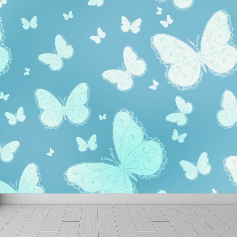 Modern Style Wall Mural Wallpaper Butterflies Illustration Bedroom Wall Mural