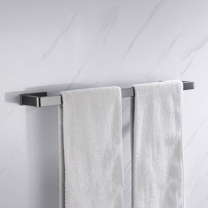 Gray 5-Piece Modern Bathroom Accessory Set in Stainless Steel