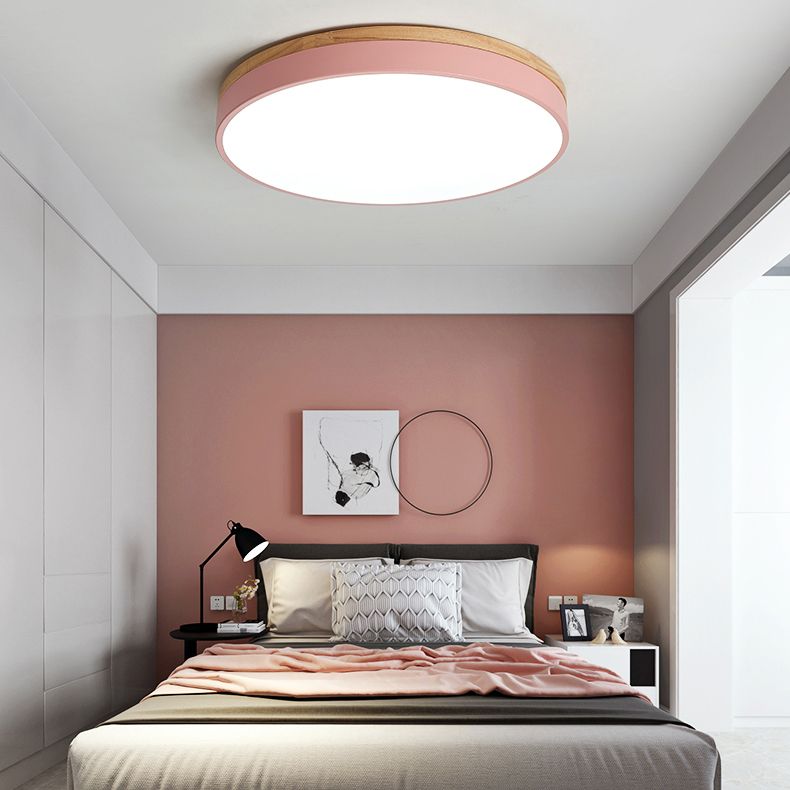 Round Modern Ceiling Light Fixture 1-Light LED Ceiling Lamp for Bedroom