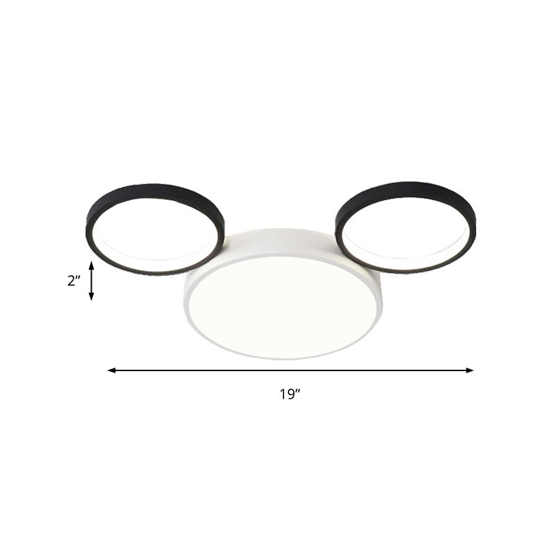 Mouse Shaped Ceiling Lamp Simple Style Acrylic Flush Mount Light in White for Child Bedroom