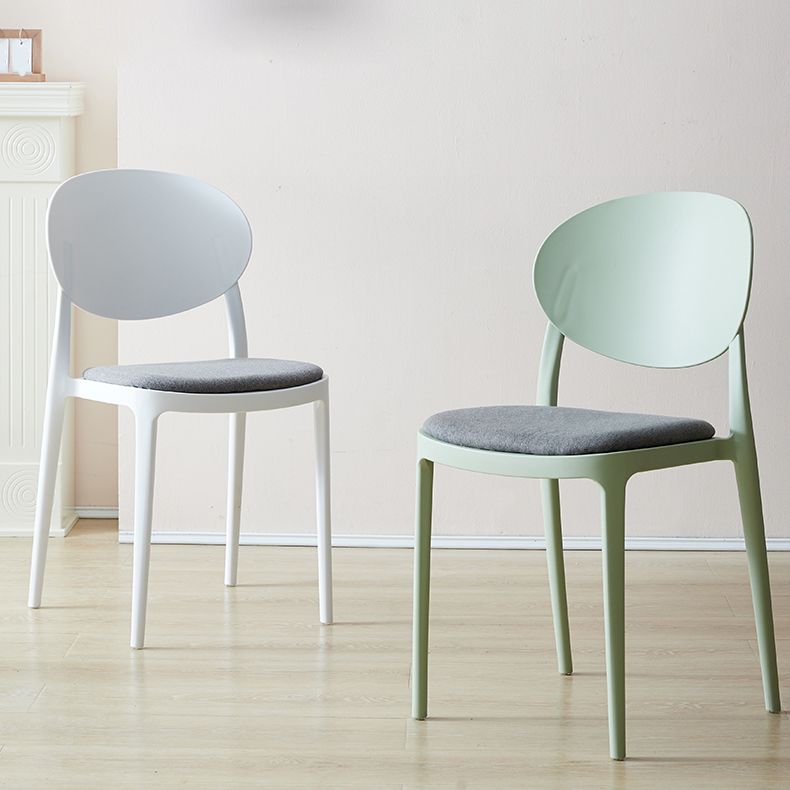 Contemporary Plastic Side Chair Open Back Kitchen Dining Room Chair