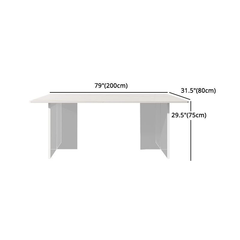 Modern Rectangle White Dining Table Set 1/2/5/7 Pieces Dining Set for Home Use