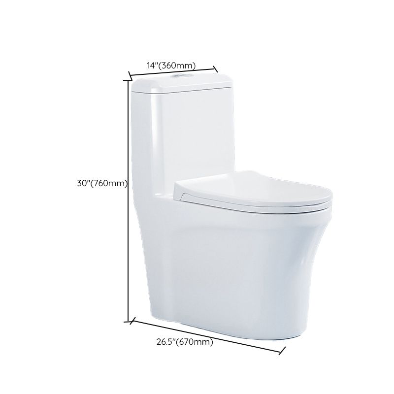 Contemporary 1 Piece Flush Toilet Floor Mounted White Urine Toilet for Washroom