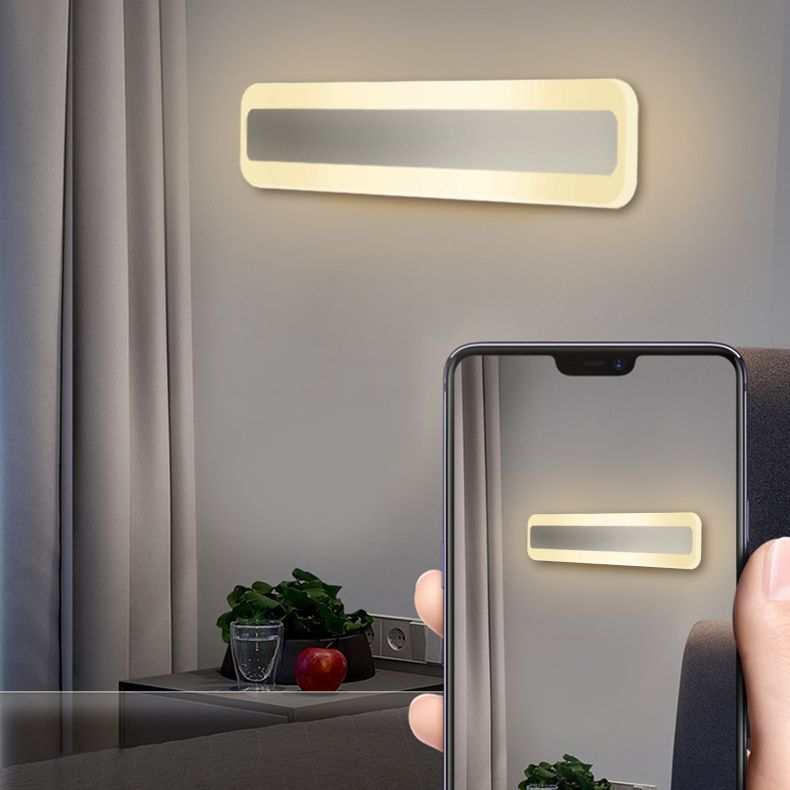 Rectangle Acrylic LED Vanity Mirror Light Modern Style Minimalism Wall Mount Lamp for Bathroom