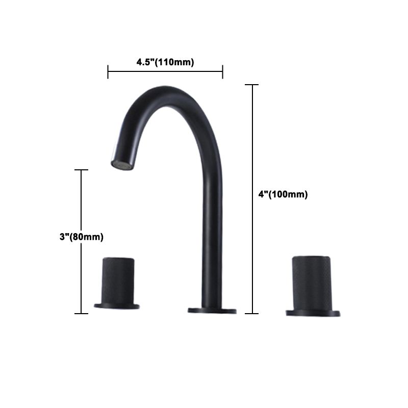 Circular 2-Handle Bathroom Faucet 3 Hole Widespread Bathroom Sink Faucet