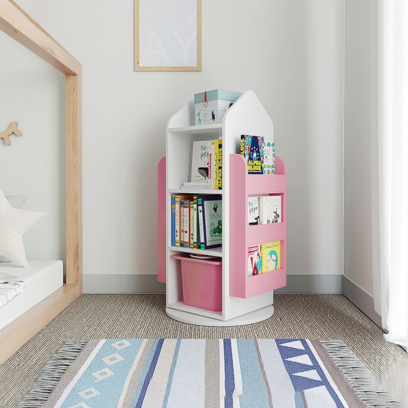 Scandinavian Book Shelf Double-Sided Standard Kids Bookcase in Open Back